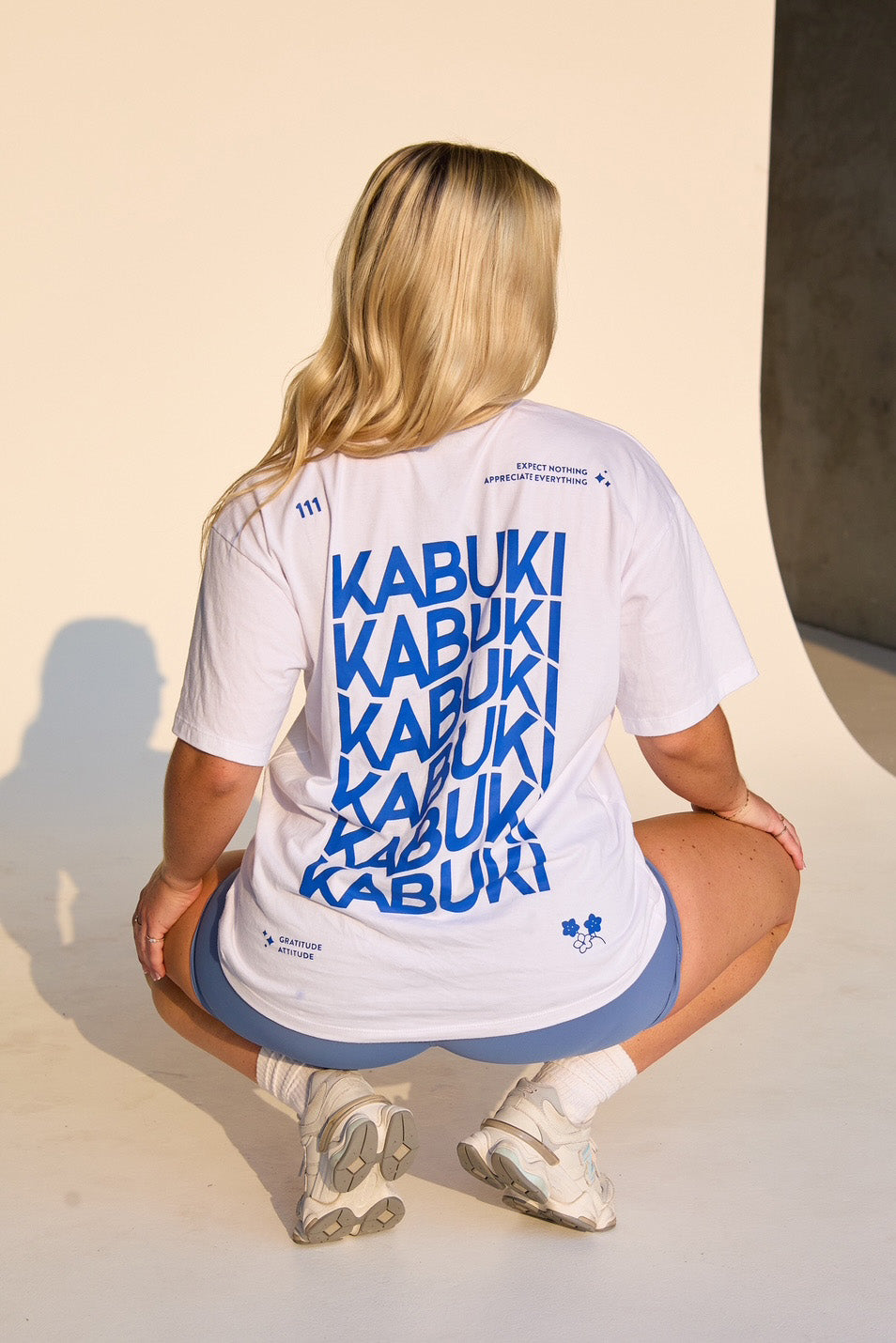 KABUKI T-SHIRT - BLUE & WHITE