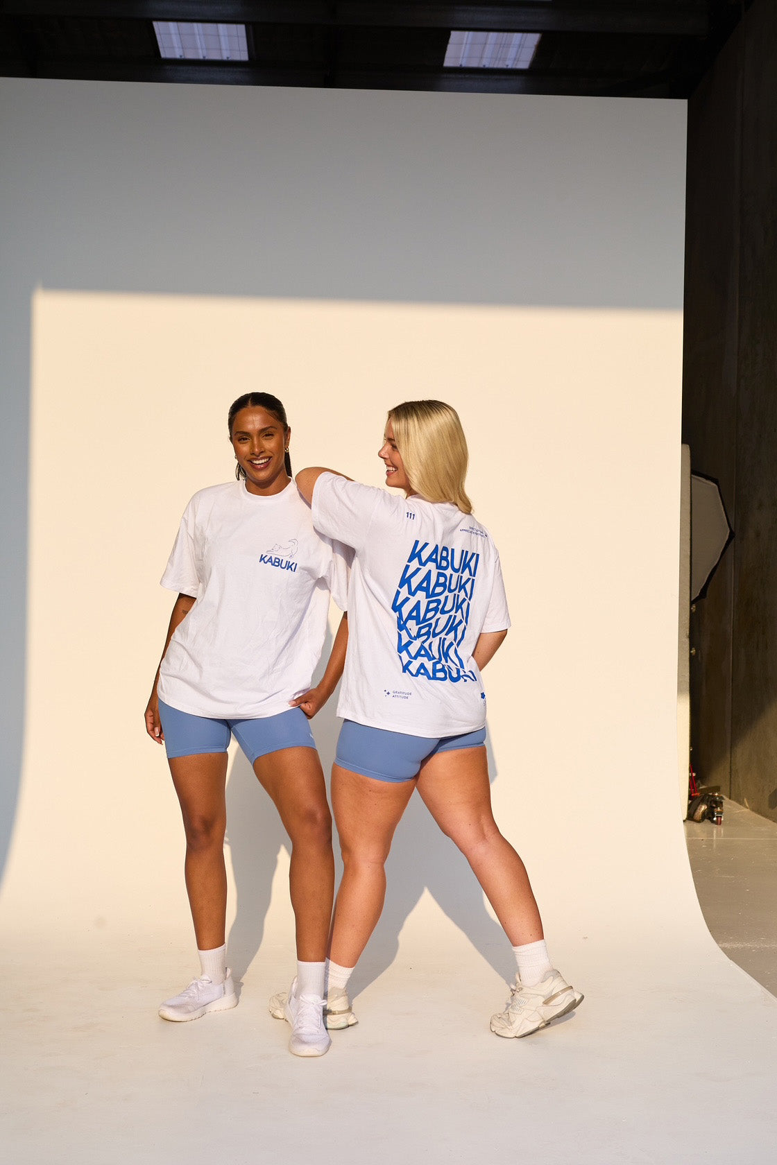 KABUKI T-SHIRT - BLUE & WHITE